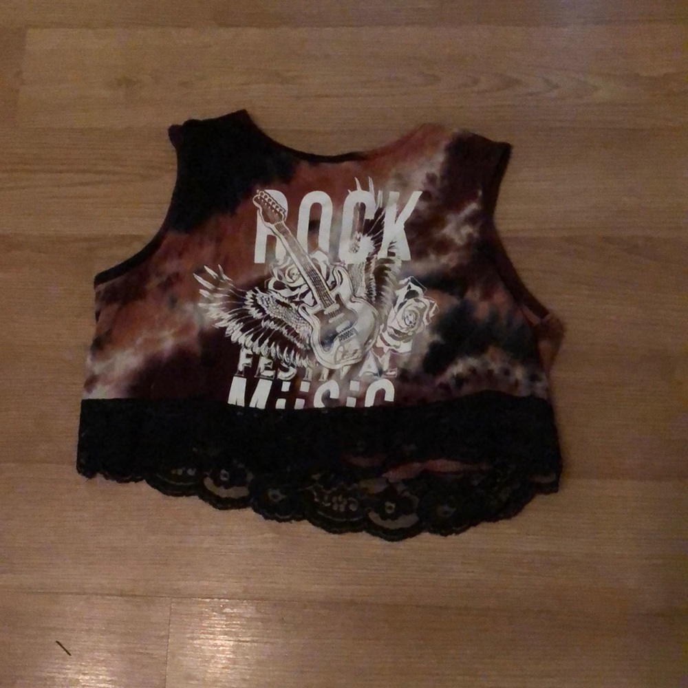 Crop acid wash tank top